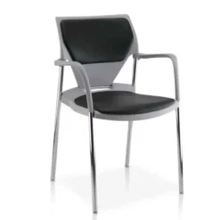 Fauteuil 4 pieds Ioko - polypropylène - placet d'assise et de dossier textile enduit - piétement chrome - empilable