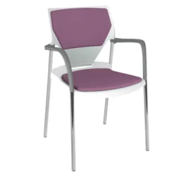 Fauteuil 4 pieds Ioko - polypropylène - placet d'assise et de dossier textile enduit - piétement chrome - empilable