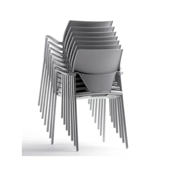 Fauteuil 4 pieds Ioko - polypropylène - placet d'assise et de dossier tissu - piétement époxy - empilable