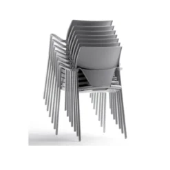 Fauteuil 4 pieds Ioko - polypropylène - placet d'assise et de dossier tissu - piétement époxy - empilable