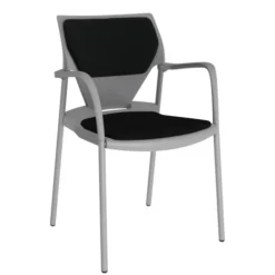 Fauteuil 4 pieds Ioko - polypropylène - placet d'assise et de dossier tissu - piétement époxy - empilable