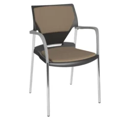 Fauteuil 4 pieds Ioko - polypropylène - placet assise et dossier textile enduit - piét. chrome empilable accrochable
