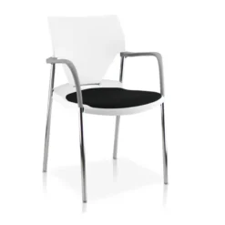 Fauteuil 4 pieds Ioko - polypropylène - placet d'assise tissu - piétement chrome - empilable