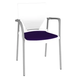 Fauteuil 4 pieds Ioko - polypropylène - placet d'assise tissu - piétement époxy - empilable et accrochable