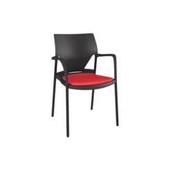 Fauteuil 4 pieds Ioko - polypropylène - placet d'assise textile enduit - piétement époxy - empilable et accrochable