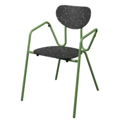 Fauteuil 4 pieds Kyrielle - PEHD 100 % recyclé - piétement époxy - empilable et accrochable - lot de 2