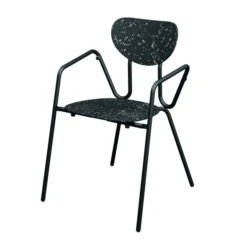 Fauteuil 4 pieds Kyrielle - PEHD 100 % recyclé - piétement époxy - empilable et accrochable - lot de 2