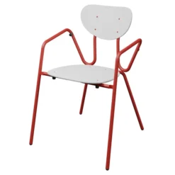 Fauteuil 4 pieds Kyrielle - PEHD 100 % recyclé - piétement époxy - empilable et accrochable - lot de 2