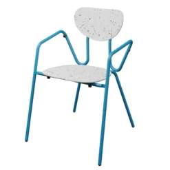 Fauteuil 4 pieds Kyrielle - PEHD 100 % recyclé - piétement époxy - empilable et accrochable - lot de 2