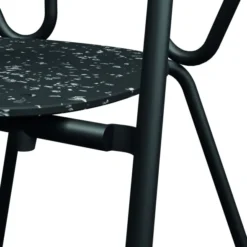 Fauteuil 4 pieds Kyrielle - PEHD 100 % recyclé - piétement époxy - empilable et accrochable - lot de 2