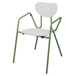 Fauteuil 4 pieds Kyrielle - PEHD 100 % recyclé - piétement époxy - empilable et accrochable - lot de 2