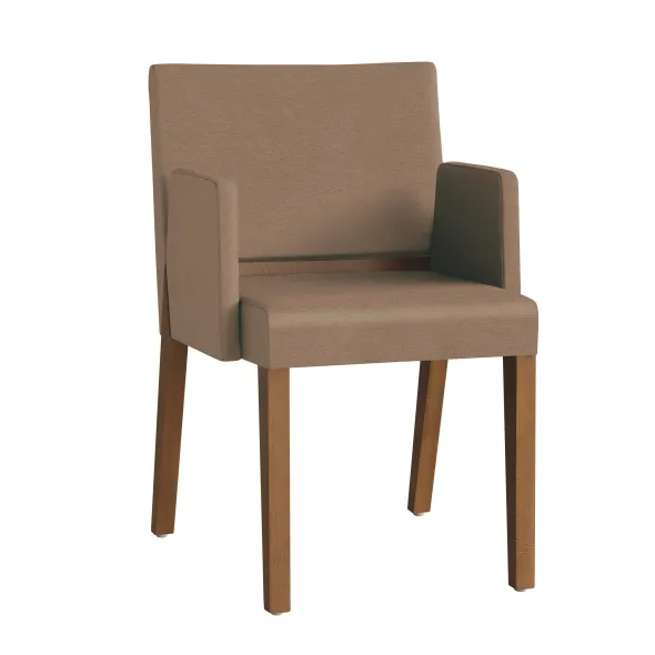 Fauteuil 4 pieds Makao - microfibre - piétement bois