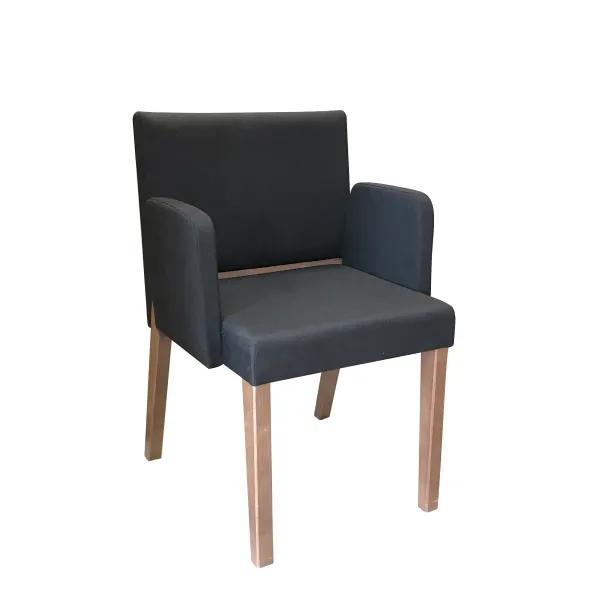 Fauteuil 4 pieds Makao - tissu - piétement bois
