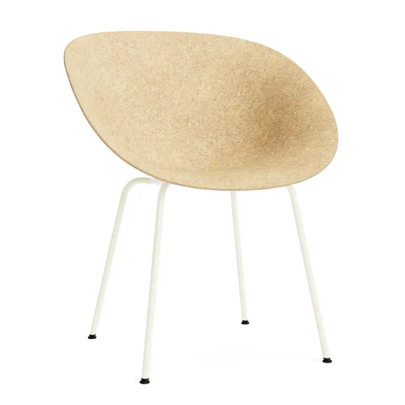 Fauteuil 4 pieds Mat ArmChair - coque chanvre et algue - piétement métallique
