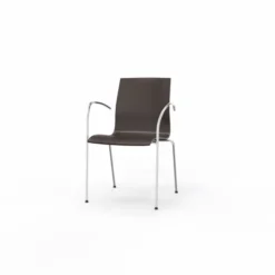 Fauteuil 4 pieds Trio Evolution - coque multipli hêtre - piétement chrome - empilable