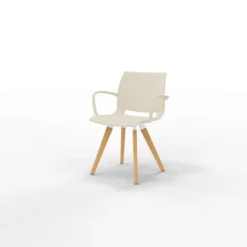 Fauteuil 4 pieds Uni Verso - piètement bois - polypropylène