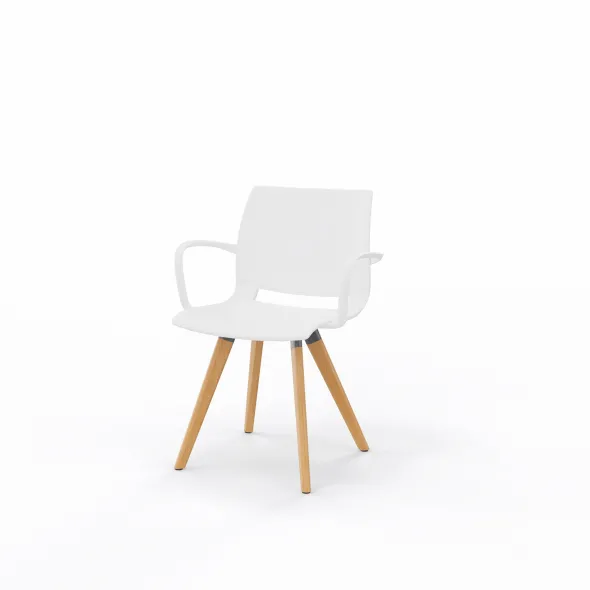 Fauteuil 4 pieds Uni Verso - piètement bois - polypropylène
