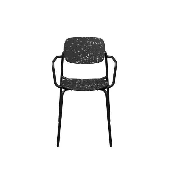 Fauteuil 4 pieds Uso - Plastique PEHD 100 % recyclé - piétement époxy - empilable