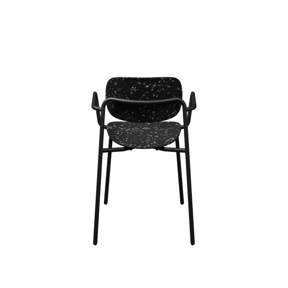 Fauteuil 4 pieds Uso - Plastique PEHD 100 % recyclé - piétement époxy - empilable