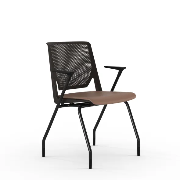 Fauteuil 4 pieds Véry - assise textile enduit - dossier polypropylène - piétement époxy