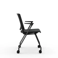 Fauteuil 4 pieds Véry - assise textile enduit - dossier polypropylène - piétement époxy sur roulettes