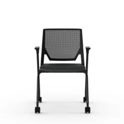 Fauteuil 4 pieds Véry - assise textile enduit - dossier polypropylène - piétement époxy sur roulettes