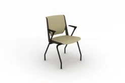Fauteuil 4 pieds Véry - cuir - piétement époxy