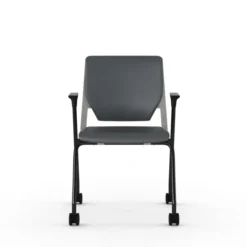 Fauteuil 4 pieds Véry - textile enduit - piétement époxy sur roulettes