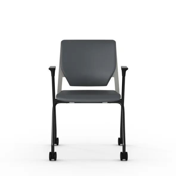 Fauteuil 4 pieds Véry - textile enduit - piétement époxy sur roulettes