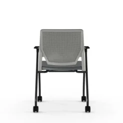 Fauteuil 4 pieds Véry - textile enduit - piétement époxy sur roulettes