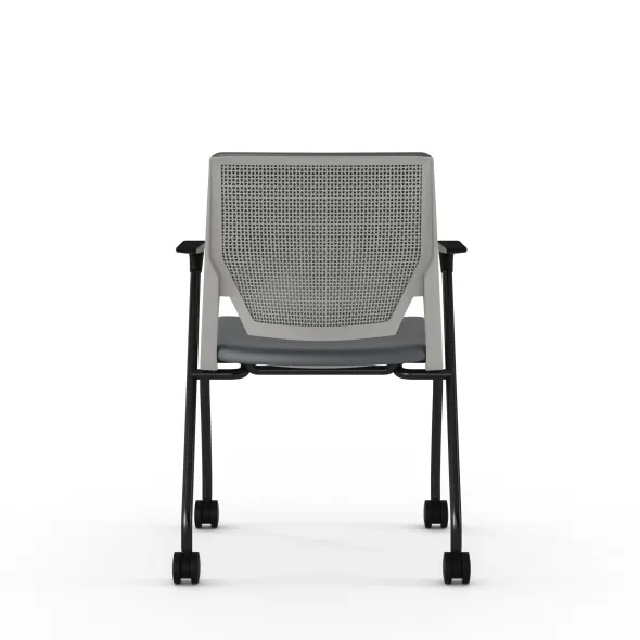 Fauteuil 4 pieds Véry - textile enduit - piétement époxy sur roulettes