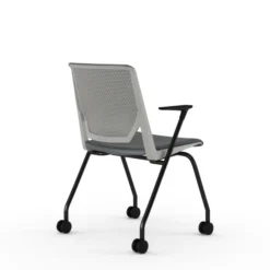 Fauteuil 4 pieds Véry - textile enduit - piétement époxy sur roulettes