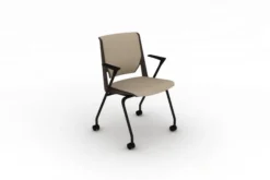 Fauteuil 4 pieds Véry - tissu - piétement époxy sur roulettes