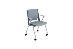 Fauteuil 4 pieds Véry - tissu - piétement époxy sur roulettes