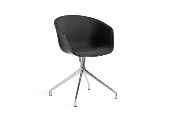 Fauteuil piétement araignée About Chair - coque polypropylène face intérieure revêtu tissu