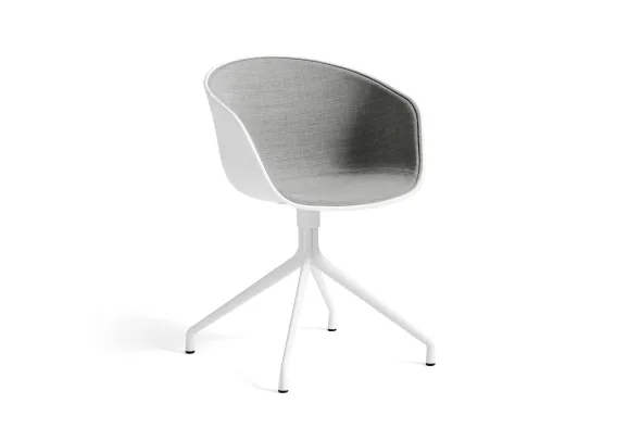Fauteuil piétement araignée About Chair - coque polypropylène face intérieure revêtu tissu