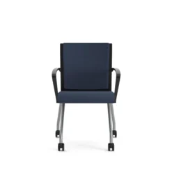 Fauteuil pliant Please - assise et dossier tissu - piétement sur roulettes