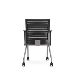 Fauteuil pliant Please - assise tissu - dossier polypropylène - piétement sur roulettes