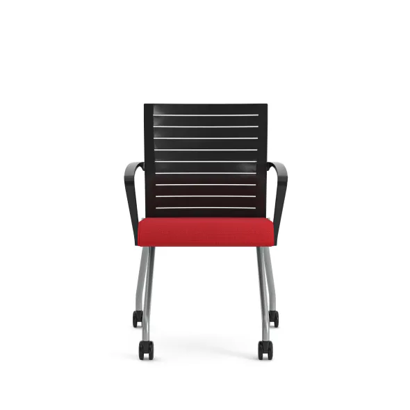 Fauteuil pliant Please - assise tissu - dossier polypropylène - piétement sur roulettes