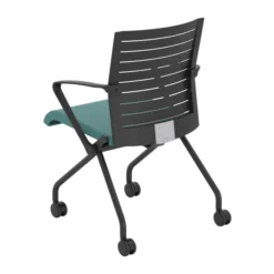 Fauteuil pliant Please - assise textile enduit - dossier polypropylène - piétement sur roulettes