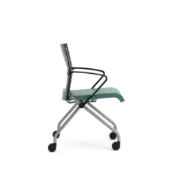 Fauteuil pliant Please - assise textile enduit - dossier polypropylène - piétement sur roulettes