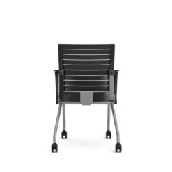 Fauteuil pliant Please - assise textile enduit - dossier polypropylène - piétement sur roulettes
