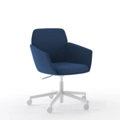 Fauteuil Poppy - embase 5 branches métalliques sur roulettes - tissu -
