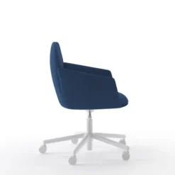 Fauteuil Poppy - embase 5 branches métalliques sur roulettes - tissu -