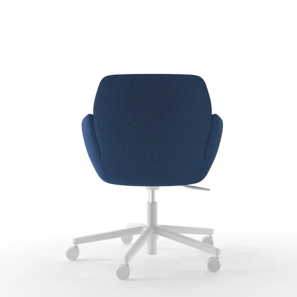 Fauteuil Poppy - embase 5 branches métalliques sur roulettes - tissu -