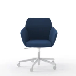 Fauteuil Poppy - embase 5 branches métalliques sur roulettes - tissu -