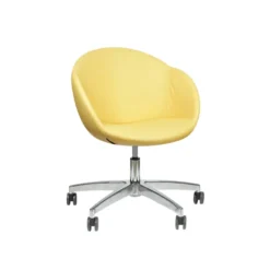 Fauteuil à roulettes Evy - cuir - unicolore