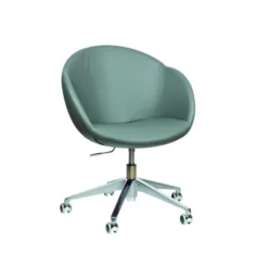 Fauteuil à roulettes Evy - cuir - unicolore
