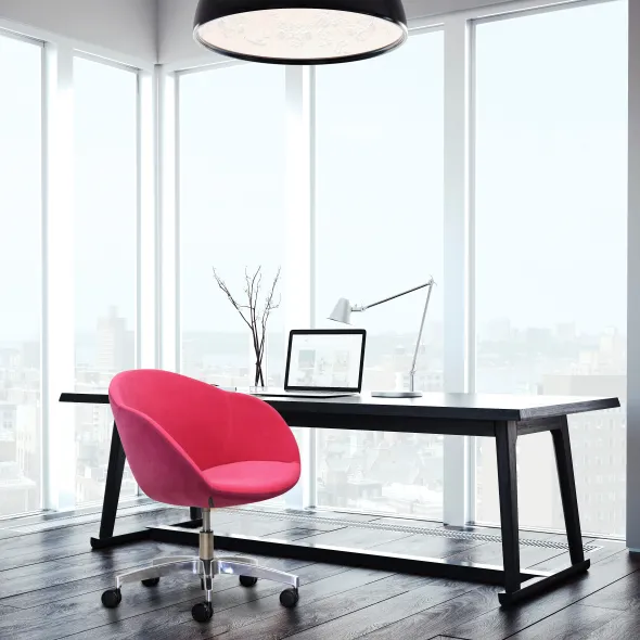 Fauteuil à roulettes Evy - microfibre - unicolore