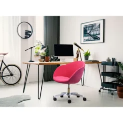 Fauteuil à roulettes Evy - microfibre - unicolore